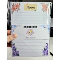 Flower Theme A5 30 Page Notepad/Memo - Tear Off Style